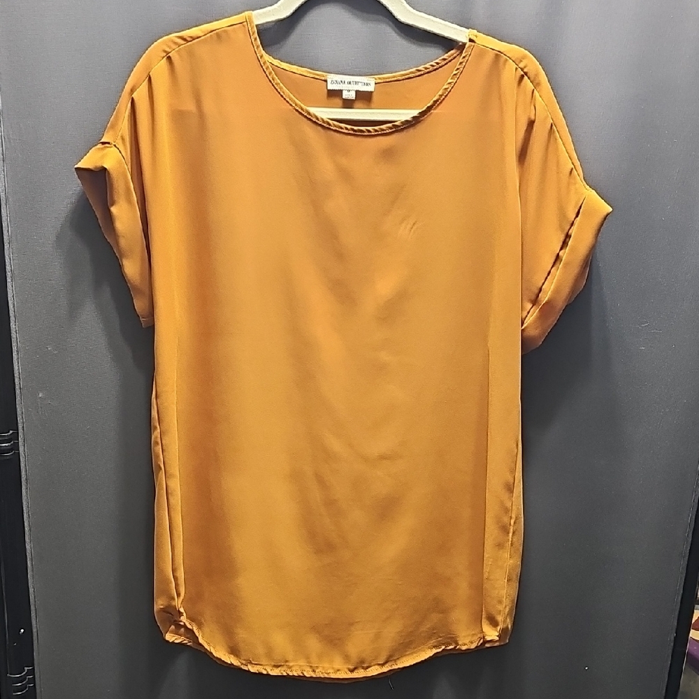 Zenana Outfitters Mustard Short Sleeve Blouse